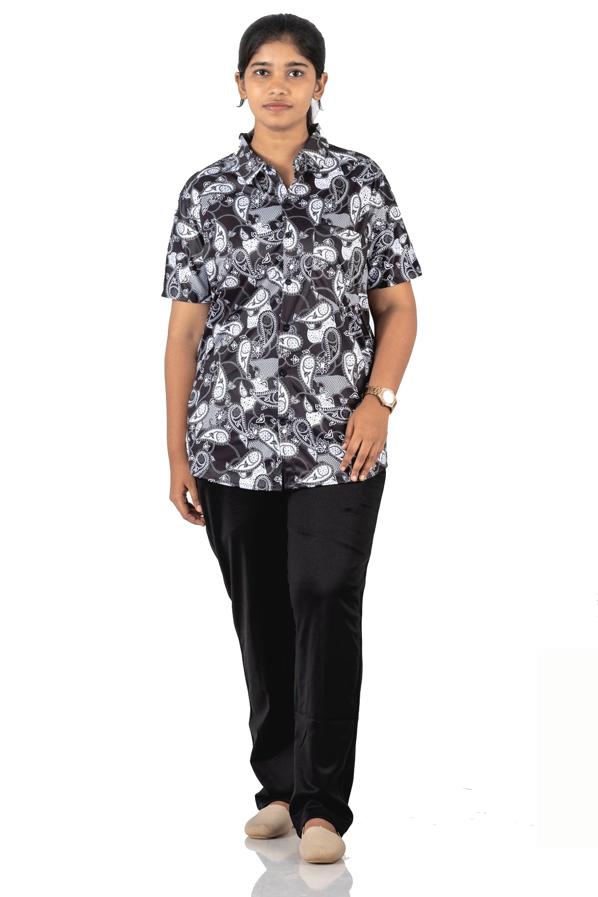 PRINTED LYCRA HALF SHIRT